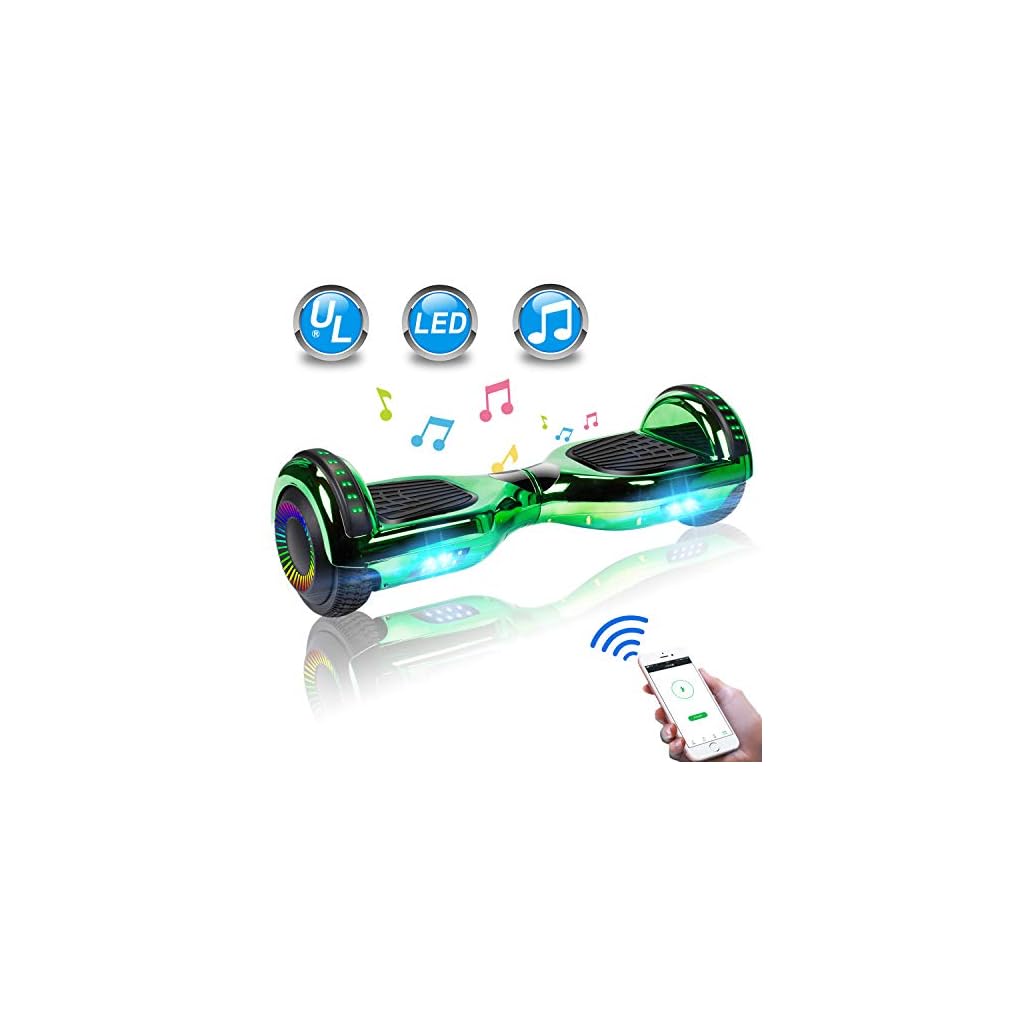 UNISUN Hoverboard, 6.5″ Two Wheel Hoverboard with Bluetooth and Lights