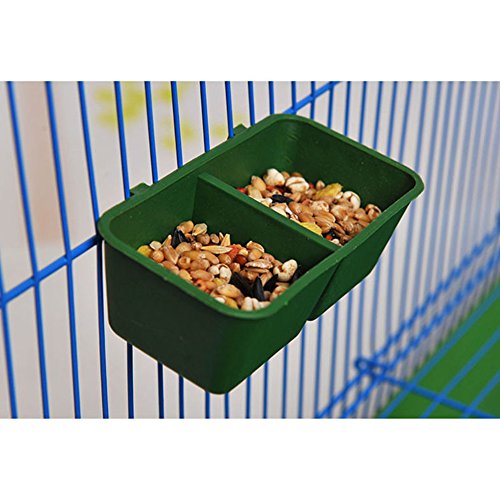 2 in 1 Parrot Food Water Bowl,Double Plastic Troughs Food Water Feeding Bowl Dish for Parrot Hamster Totoro Cage,Bird Food Feeding Dish Water Seed Feeder Bowl for Parrot Macaw African Grey Budgie