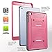 ULAK iPad Mini Case [KNOX ARMOR] Full-Body Rugged Hybrid Protective Case Kickstand for Apple iPad Mini 1/2/3 with Built-in Screen Protector (Rose Red)