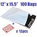 MFLABEL 100pcs 12" x15.5" Poly Mailers Envelopes Mailing Shipping Bags