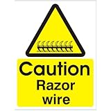 Caution Razor Wire Sign 150mm x 200mm Rigid Plastic (WAG.20W-RP) (1)