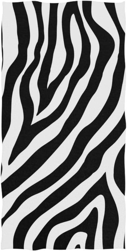 linomo Hand Towel Animal Zebra Print Towel Cotton Face Towel Dish Towel for Kids Girls Boys Adult