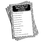 How Well Do You Know the Bride and Groom - Bridal Shower - Wedding - Black and White Damask (50-sheets)