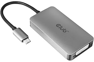 Club 3D CAC-1510 USB Type C to Dual Link DVI-D Cable Adapter Support 3840x2160@30hz, 2560x1600@60Hz HDCP Support M/F