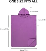 MOKANI Changing Robe Towel Poncho Microfiber with Hood Purple view 6