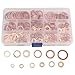 brogtrol M5 M6 M8 M10 M12 Seal Flat Ring Variety of Solid Copper Crush Washers Assortment with Box (12Values 280Pcs)