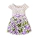 Weixinbuy Baby Girl's Cotton Polka Dots Short Sleeve Tutu Dress Purple XXL