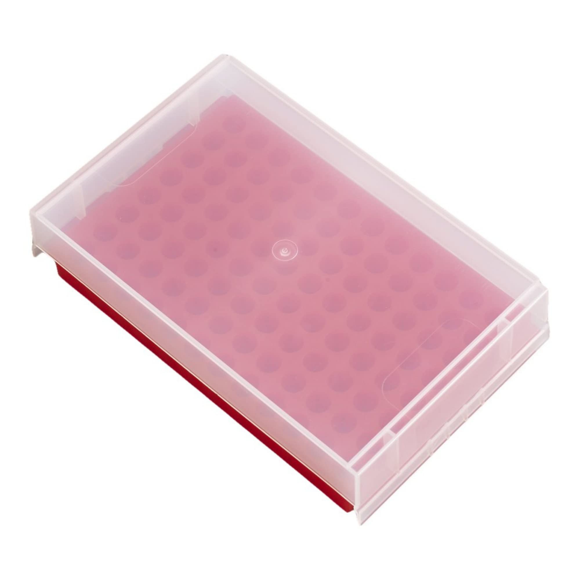 Camlab Plastics RTP/7110-96RC 96 Well Polypropylene Reversible Rack, Red