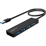 USB Hub, HOPDAY 4-Port USB 3.0 Hub Ultra-Slim USB Splitter Multiport Adapter for MacBook Pro/Air, iMac Pro, Mac Mini/Pro,Dell