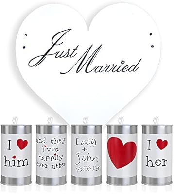 Wedding Car Decoration Heart With Tin Cans Romantic Car