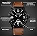 Vavna Men's Business Quartz Watch, Casual Fashion Analog Wrist watch Classic Calendar Date Window, Waterproof 30M Water Resistant Comfortable Unique PU Leather Watches-Black