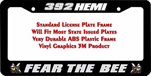 Scat Pack 392 HEMI FEAR THE BEE Gray Custom Designed License Plate Frame
