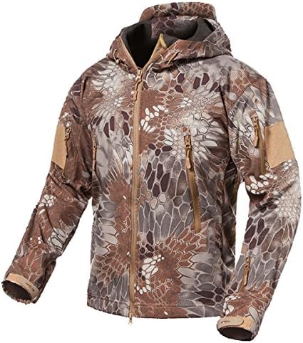 Gear Shark Skin Soft Shell Tactical Military Jacket Men Waterproof Winter Fleece Coat Army Clothes Camouflage Jackets Khaki Snake XS