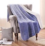 Luxury Oversized Reversible Fuzzy Sherpa Throw Blanket, Soft and Cozy- 50