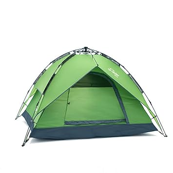 WBaRJ Campingzelt, Outdoor Automatikzelt 2 Personen -4 Personen Zelt Camping Regendichte Familie Camping Wildregen Zelt,Green