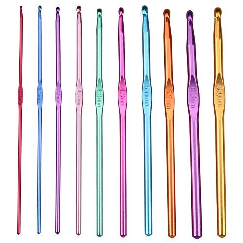 2 Aluminum+Handle+Crochet+Coloured+Needle