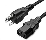 3 Prong AC Power Cord 10ft Long Standard