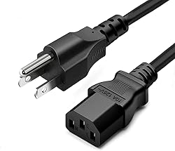 3 Prong AC Power Cord 10ft Long Standard