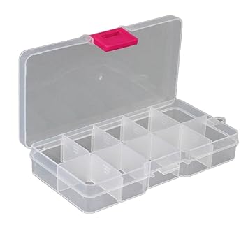 Kunststoff Aufbewahrungsbox mit verstellbaren Trennwänden für Perlen