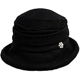 Comhats Winter Cloche Bucket Hat for Women Wool Elegant Dress 1920s Vintage Fedora