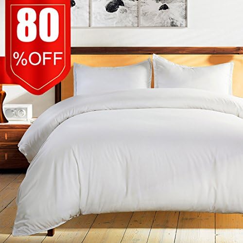 Bedding Duvet Cover Set Queen White -Premium With Zipper Closure Hotel Quality Hypoallergenic Wrinkle and Fade Resistant Ultra Soft -3 Piece-1 Soft Microfiber Duvet Cover Matching 2 Pillow Shams