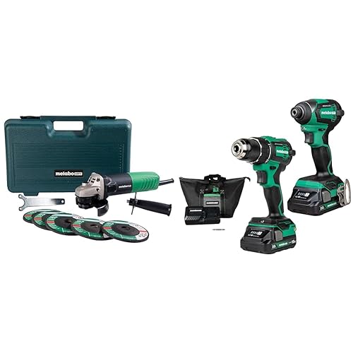 Bundle of Metabo HPT Angle Grinder 4-1/2-Inch G12SR4 Metabo HPT
