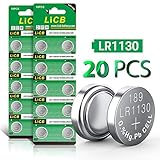 LiCB 20 Pack LR1130 AG10 Battery 1.5V Long-Lasting Alkaline Button Cell Batteries