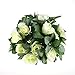 Yebazy 2pcs White Artificial Rose Vine Silk Flower Garland for Wedding Arch Garden Wall Decor Hanging Baskets(16Ft)