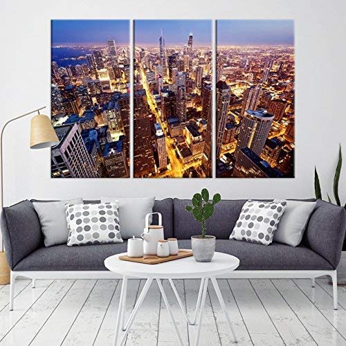 Amazon Com Chicago Skyline Wall Art Canvas Print For Home Decor