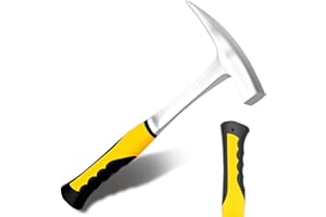 Sheet Metal Hammer Tools, Tinner's Hammer with Rubber Coated Handle, Geological Prospecting Mattock, Pointed Geological Hamme