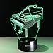 VELAN 3D Visual Lamp Piano Musical Instruments Best Bithday Gift Acrylic Table Night Light Furniture Decorative Illusion Colorful 7 Color Change Household Desk Accessories