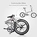 Murtisol Folding Bike 20’’ Hybrid Bicycle Reinforced Frame Commuter Bike with 6 Speeds Derailleur, Durable Frame, Adjustable Seat,Silver