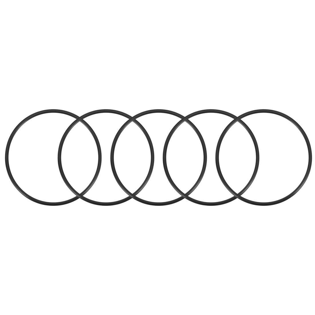 sourcing map Nitrile Rubber O-Rings 50mm OD 46mm ID 2mm Width, Metric Sealing Gasket for Automotive Machine Plumbing, Pack of 5