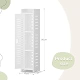 Dripex 4 Tier Narrow Floor Cabinet White PVC Slim 18W x 20D x 80H cm view 2