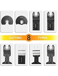 22 Hojas de sierra multiool oscilante de madera metálica Quick Release Pro para Fein Multimaster Cable Porter Black & Decker Bosch Dremel Artesano Ridgid Ryobi Makita Milwaukee Dewalt y más Herramienta de bricolaje