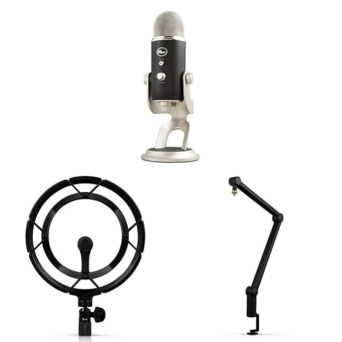 Blue Microphones Yeti Pro USB Condenser Microphone (Silver) + Radius