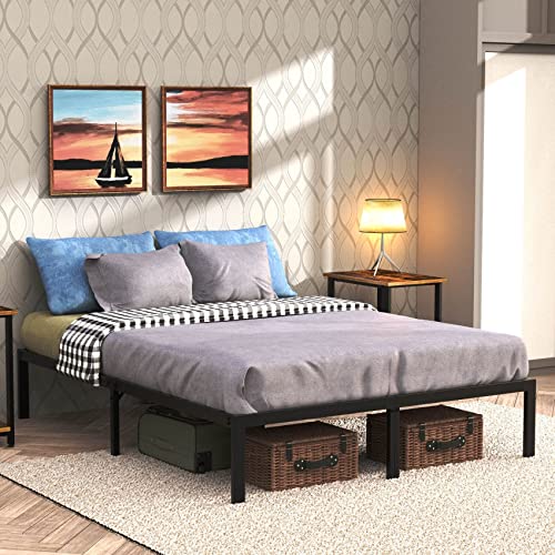 Mr IRONSTONE Queen Bed Frame, 14 Inch Platform Heavy Duty Steel Queen