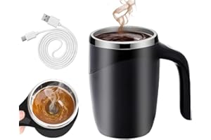 QITELL Automatic Magnetic Stirring Coffee Mug 2025 New Automatic Magnetic Stirring Coffee Mug, Stainless Steel Stirring Coffee Mug, Rechargeable Coffee Mug, Self Stirring Coffee Mug for Home Office (Black)