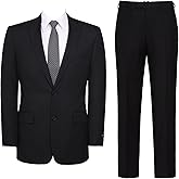 AMY ZHU Men's Classic Fit 2 Piece Suit – Suit Jacket & Dress Pants 2 Button for Business Wedding Prom