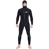 Wetsuits Men's Ultra Stretch 7Mm Neoprene Wetsuit, Winter Warm Front Zip Full Body Diving Suit for Snorkeling Scuba Diving Swimming Surfing