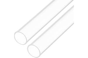 Rebower 12" Clear Plastic Rigid Pipe 10mm x 12mm(3/8" x 1/2") Acrylic Tube Round Polycarbonate Tubing, [for Plumbing, Hydraulics, Aquarium, DIY] - 2Pcs