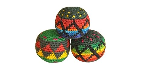 3X Hacky Sack/Footbag/Jonglierball | bunt | perfekte Form | 3 Stück