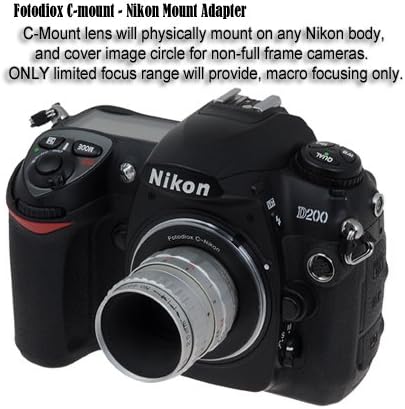 Fotodiox Lens Mount Adapter, C-Mount Movie Lens to Nikon Adapter, fits Nikon D1, D2, D3, D3x, D3h, D100, D200, D300, D300s - Image 3