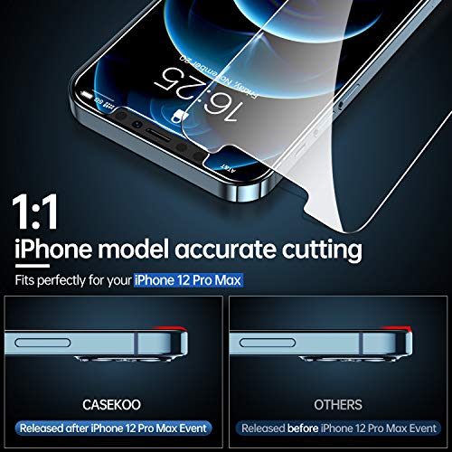 CASEKOO Shatterproof Compatible with iPhone 12 Pro Max Screen Protector