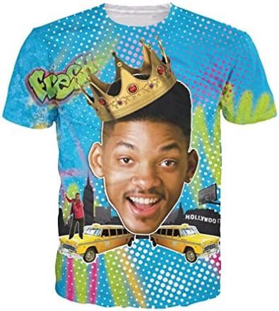 Parakeet Men Fresh Prince Of Bel Air Short Sleeved Harajuku Tee Shirt Tops L