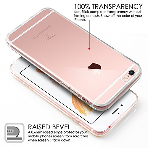 iPhone 6 Case, Transparent Pink Soft TPU Gel Cover and Screen Protector for iPhone 6S/6 [Pink][4.7\