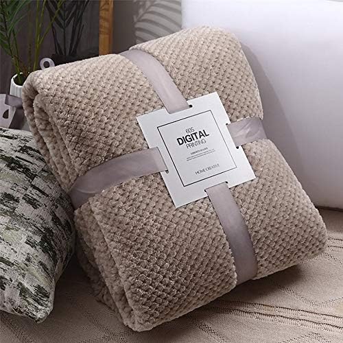 OMMATO Fleece Coral Blanket Soft Throw Lightweight Bed Blanket Couch/Sofa Blanket(Brown, 130 x 150 cm)