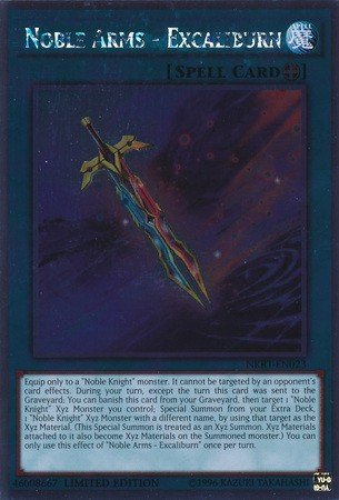 Yu-Gi-Oh! - Noble Arms - Excaliburn (NKRT-EN023) - Noble Knights of the Round Table - 1st Edition - Platinum Rare