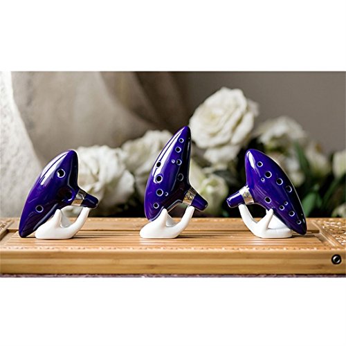 Baynne 12 Hole Ocarina Ceramic Alto C Legend of Zelda Ocarina Flute Blue Instrument - Thumbnail 3