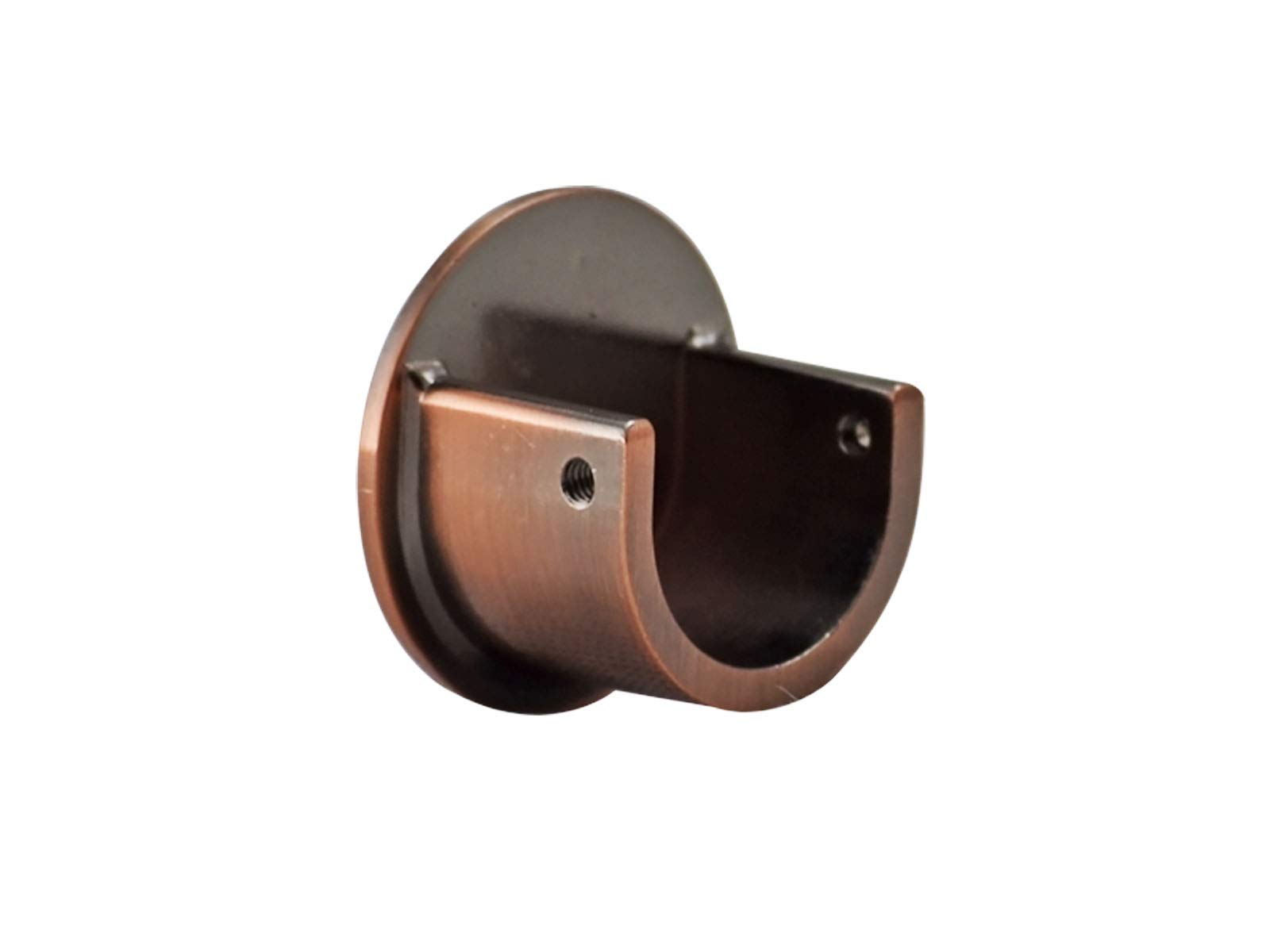 Your Home Online Metal 19mm & 28mm Curtain Pole Recess Wall Bracket Black Chrome Brass Copper (Antique Copper, 19mm Quantity 2)
